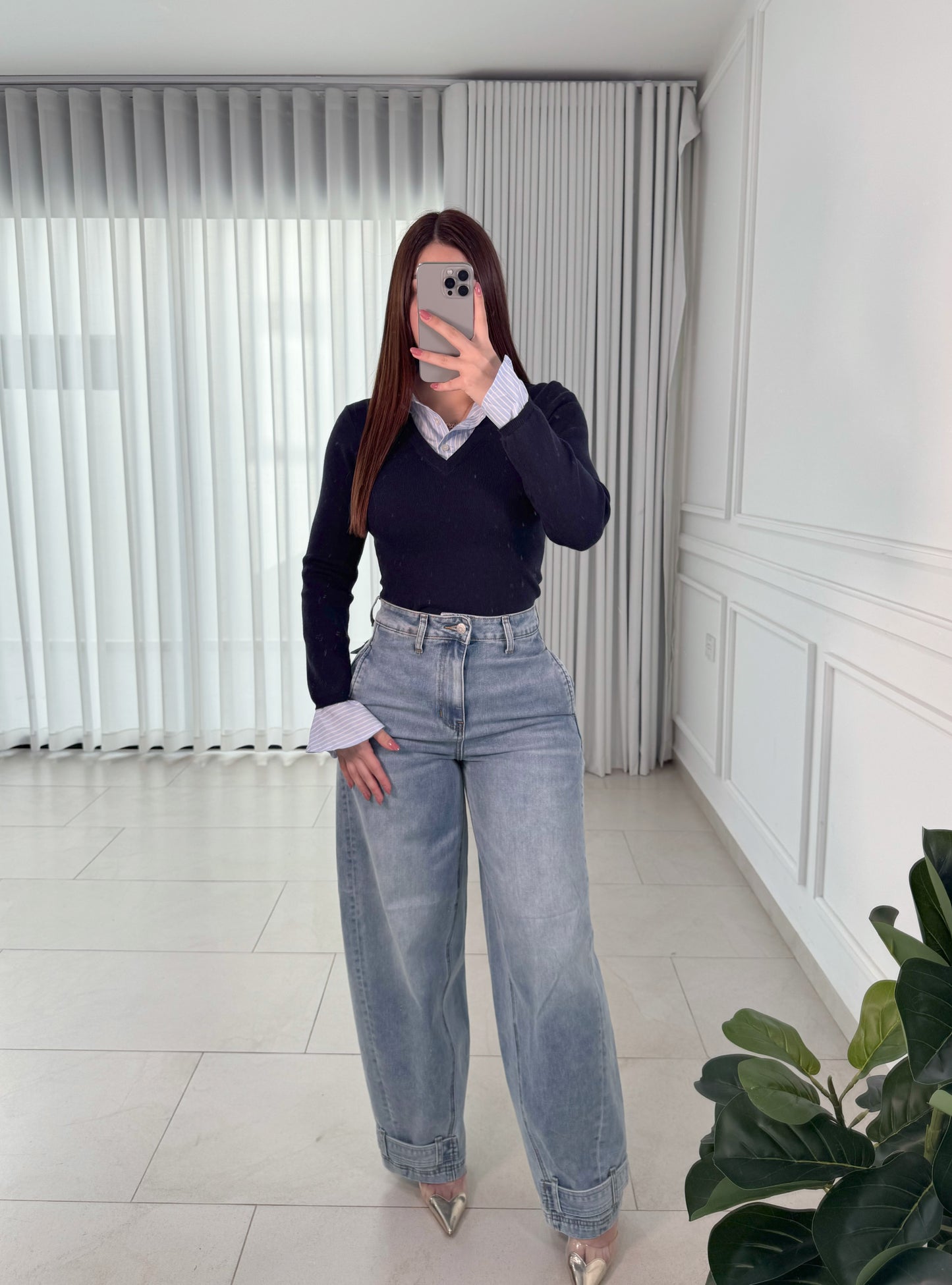 Blusa Flared Navy