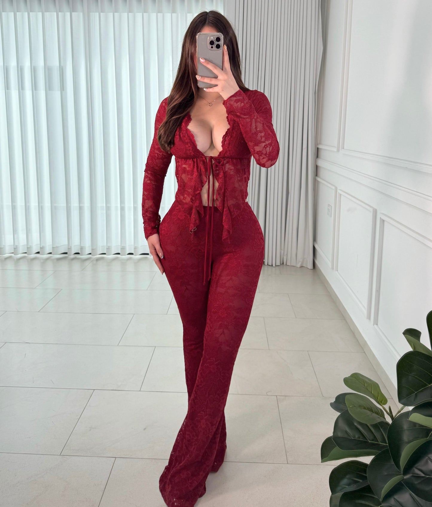 Conjunto Lace Wine