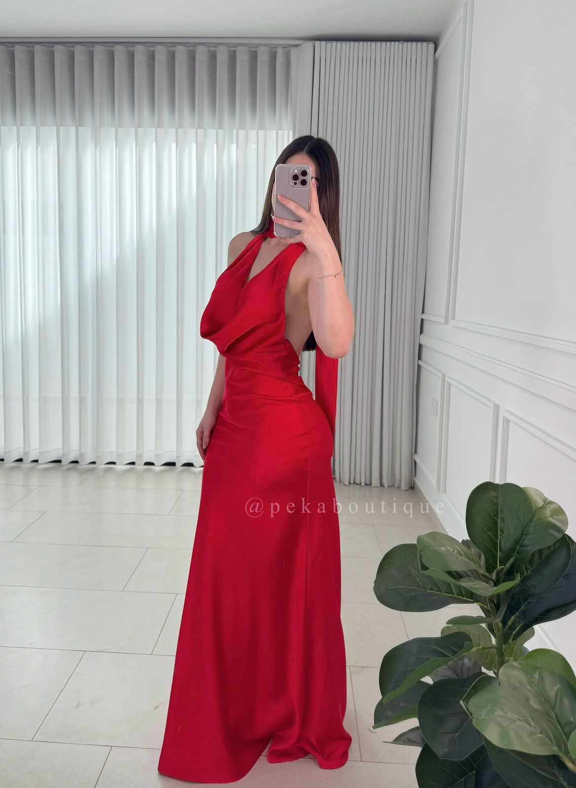Vestido Lace Up Maxi Red