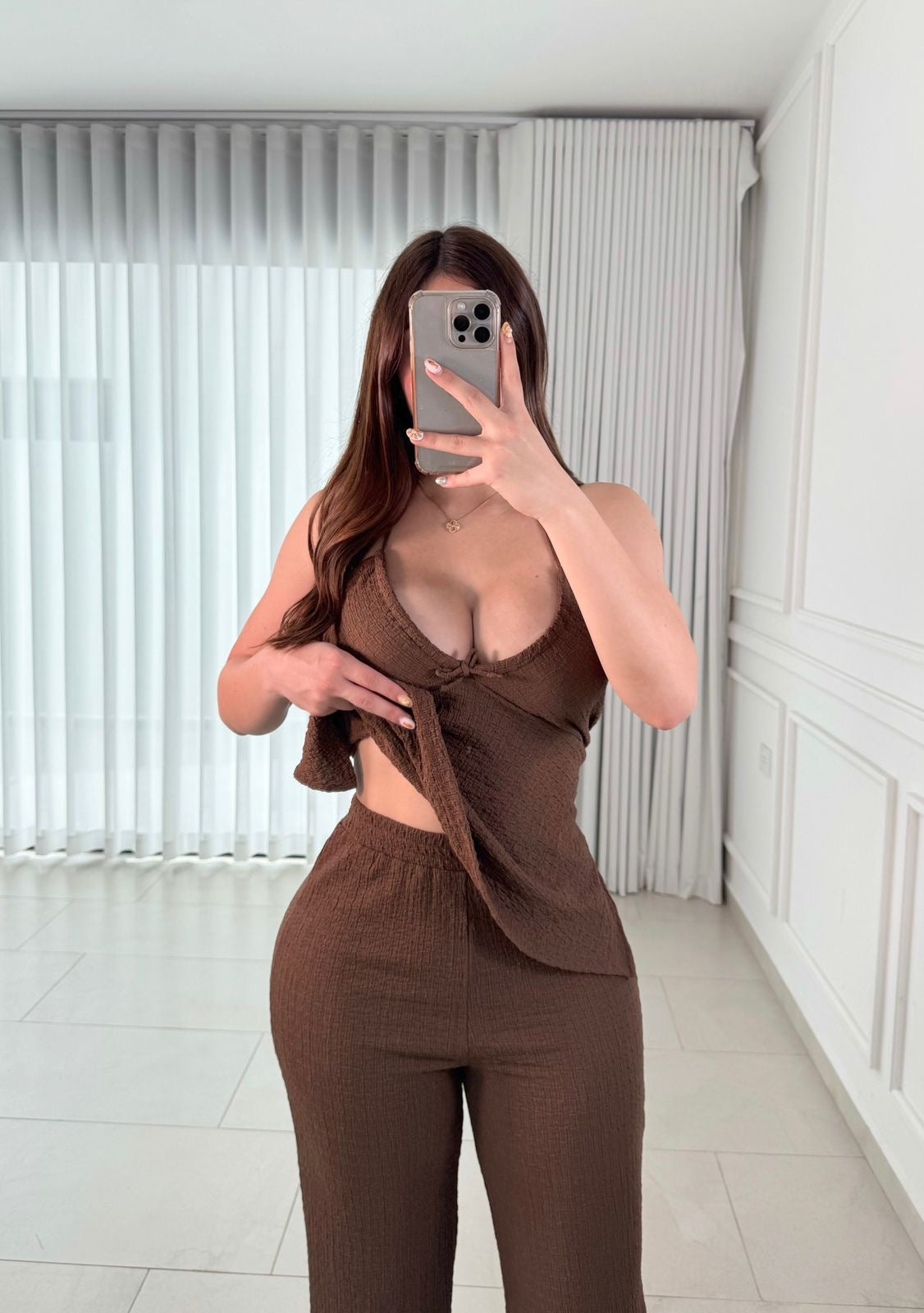 Conjunto Texture Brown