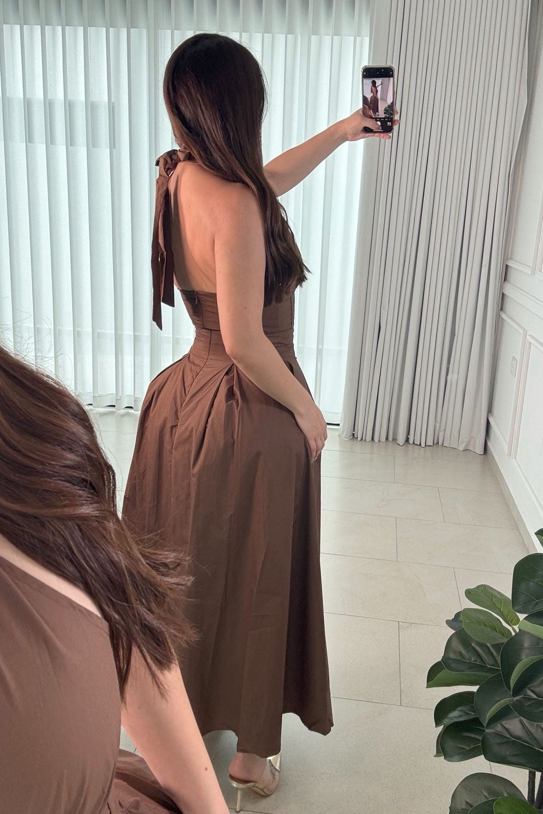 Vestido Halter Brown