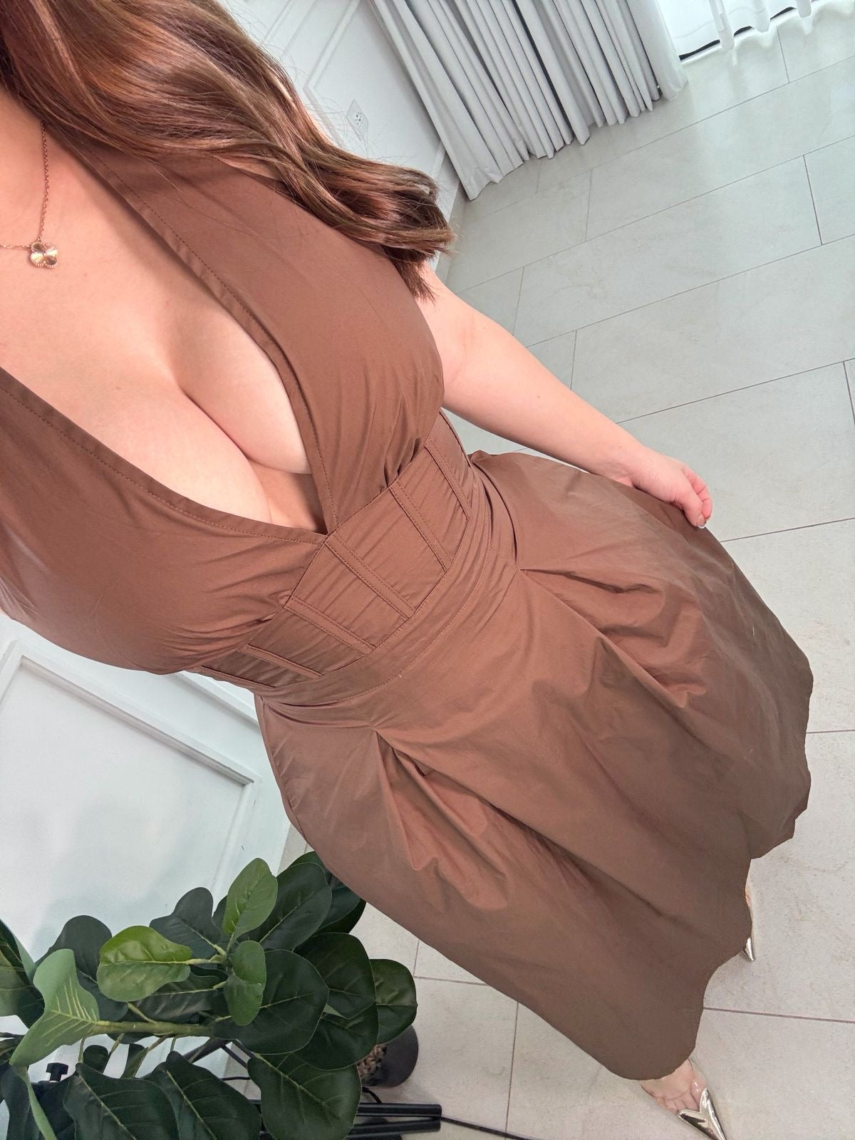 Vestido Halter Brown