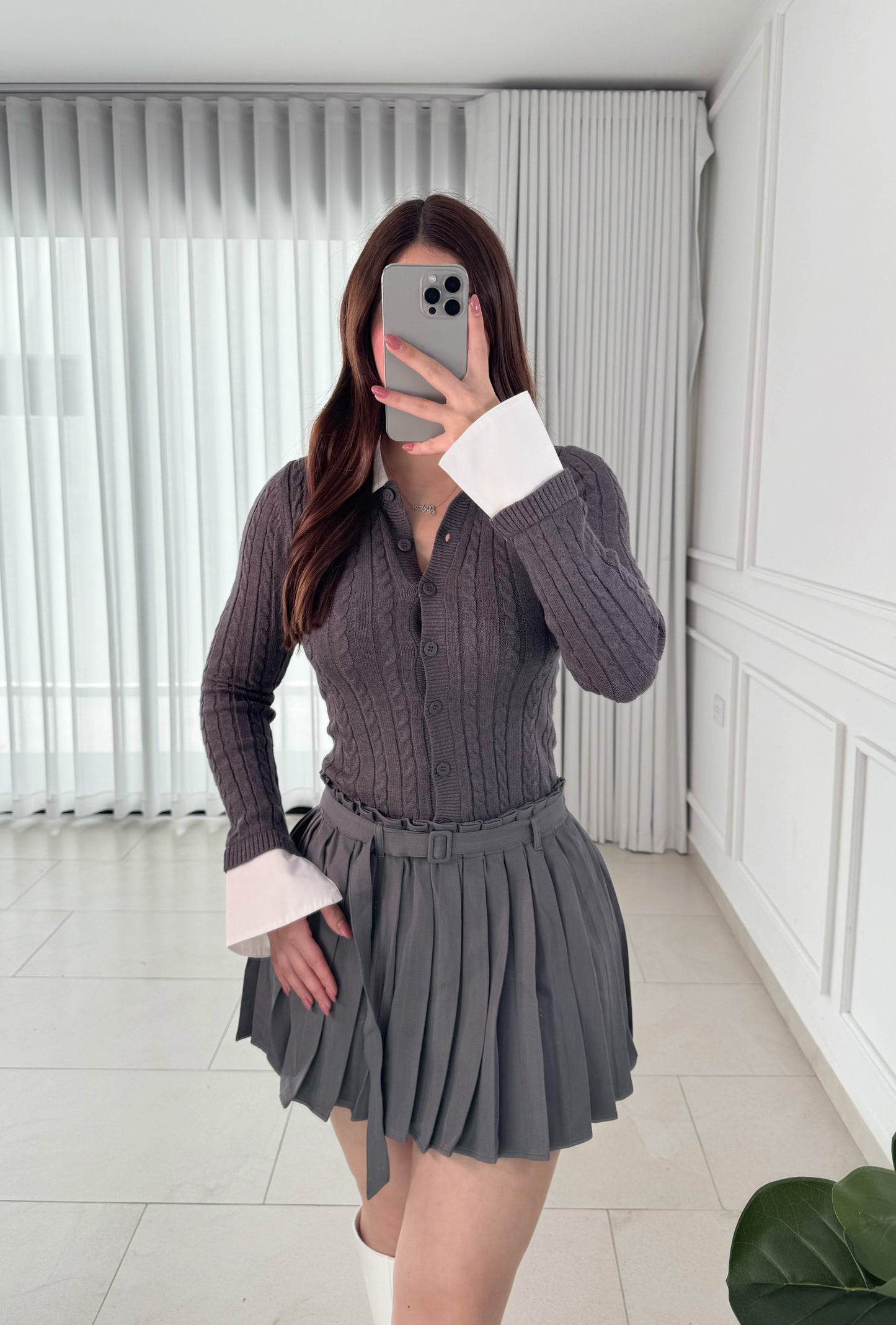 Blusa Knit Charcoal
