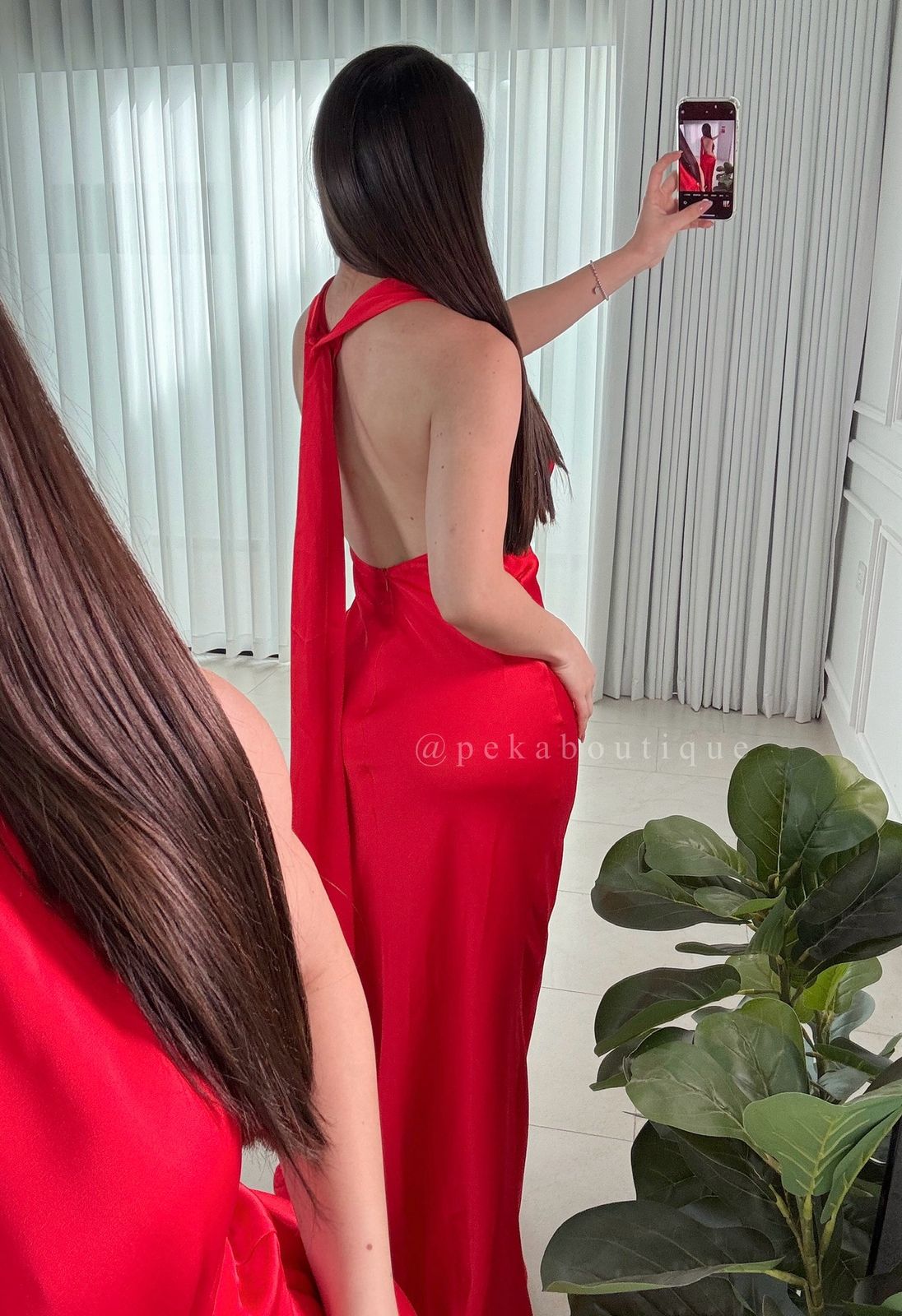 Vestido Lace Up Maxi Red