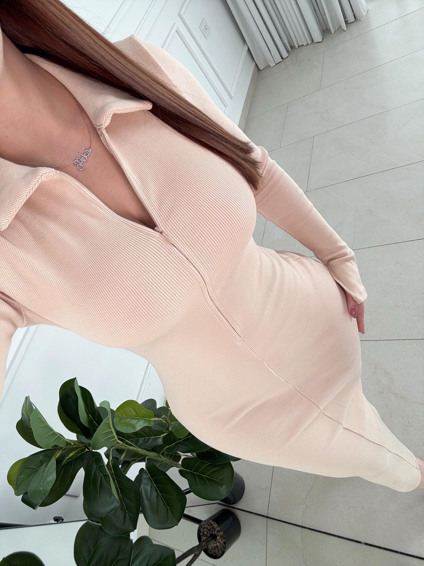 Vestido Zipper Nude