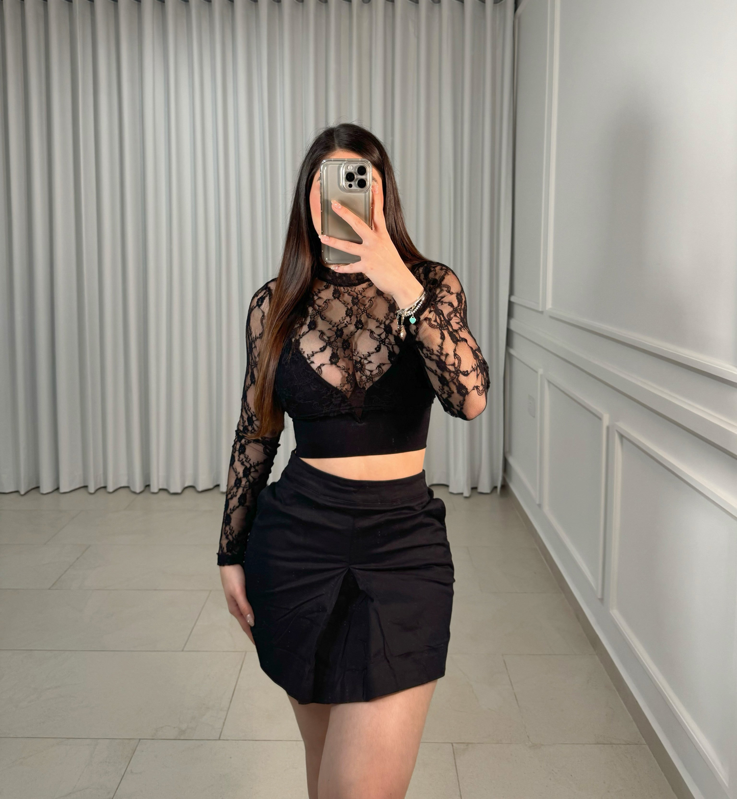 Short Falda Black Split