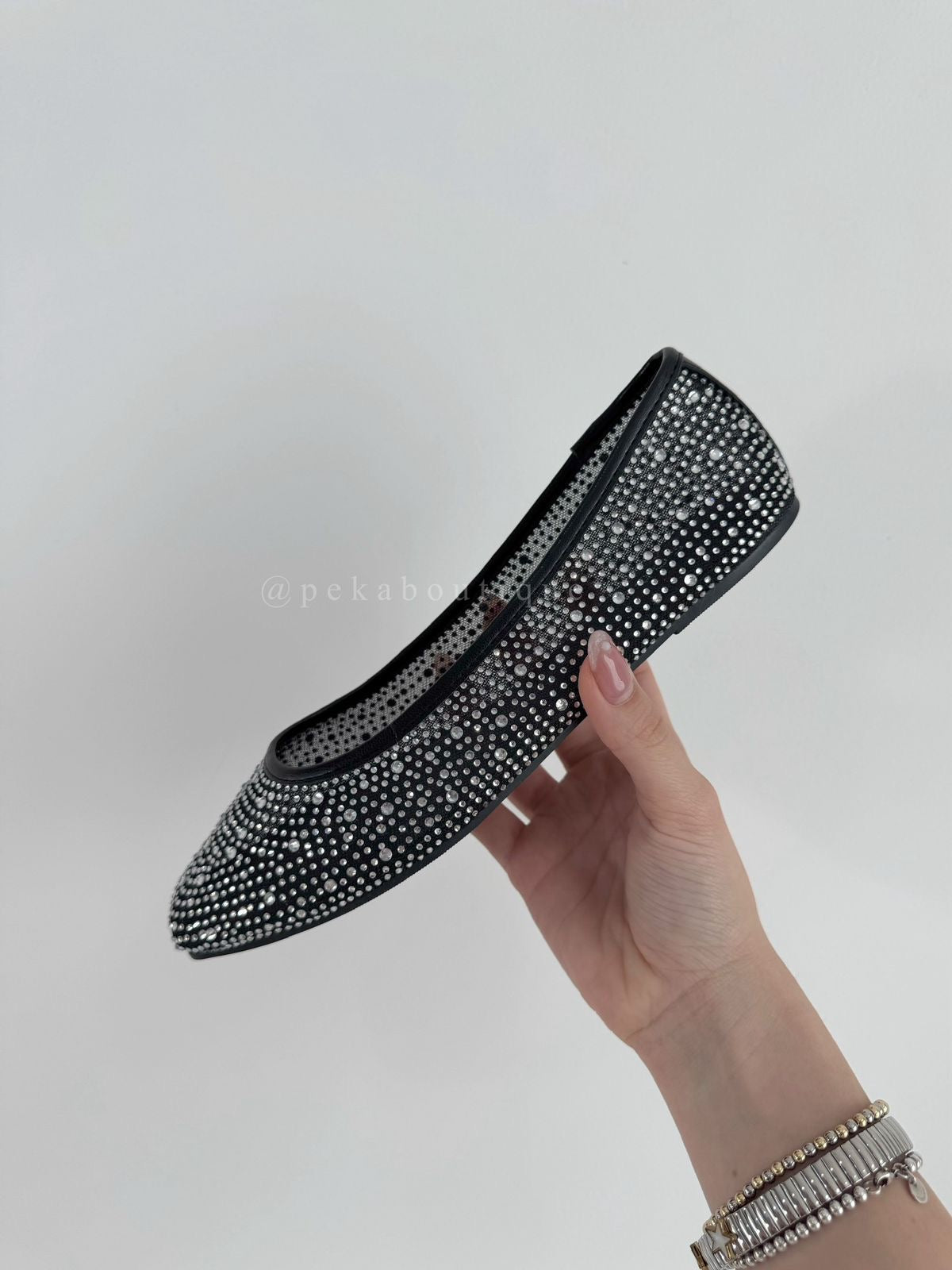 Flats Rhinestone Negras