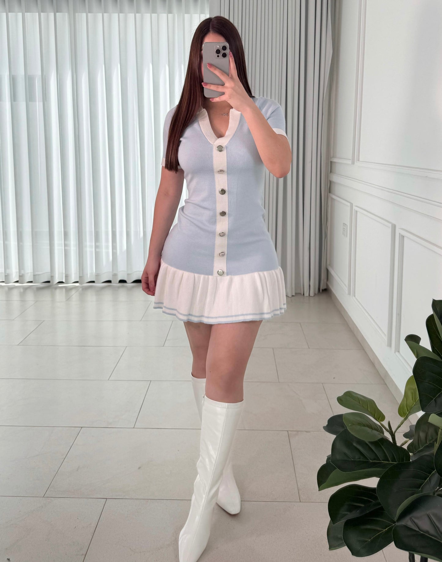 Vestido Ruffled Blue