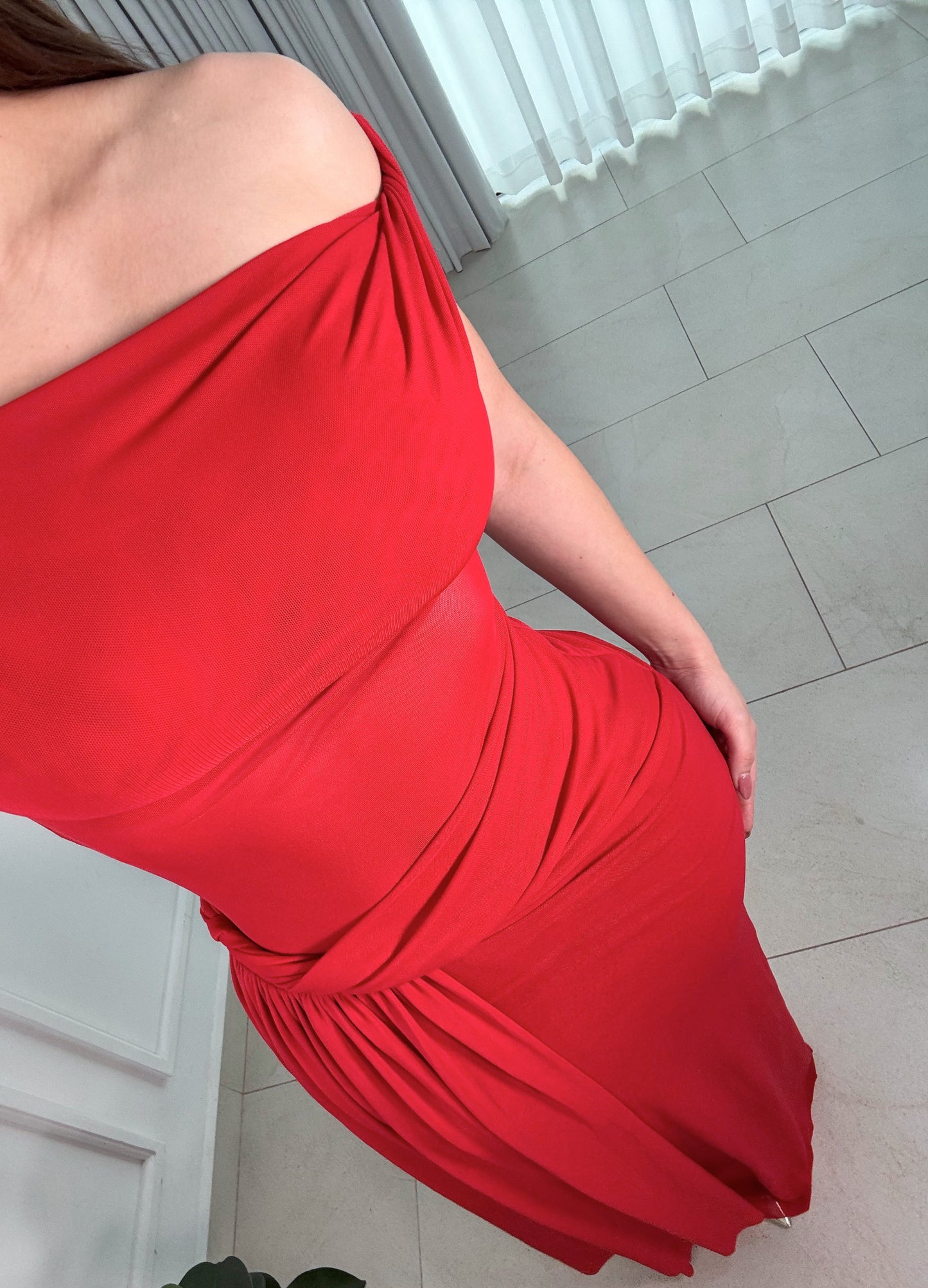 Vestido Asymmetric Red
