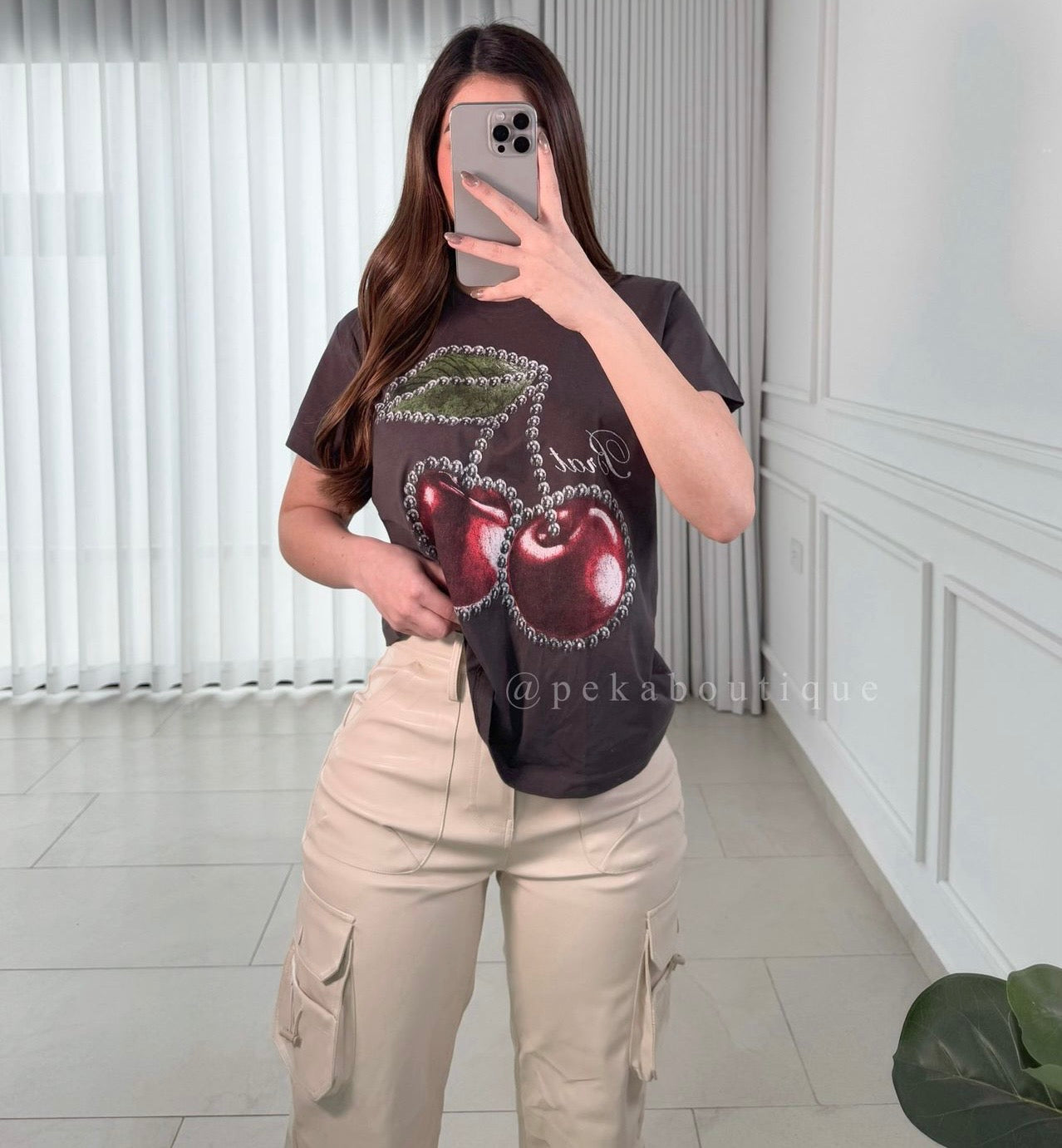 Blusa Cherry Grey
