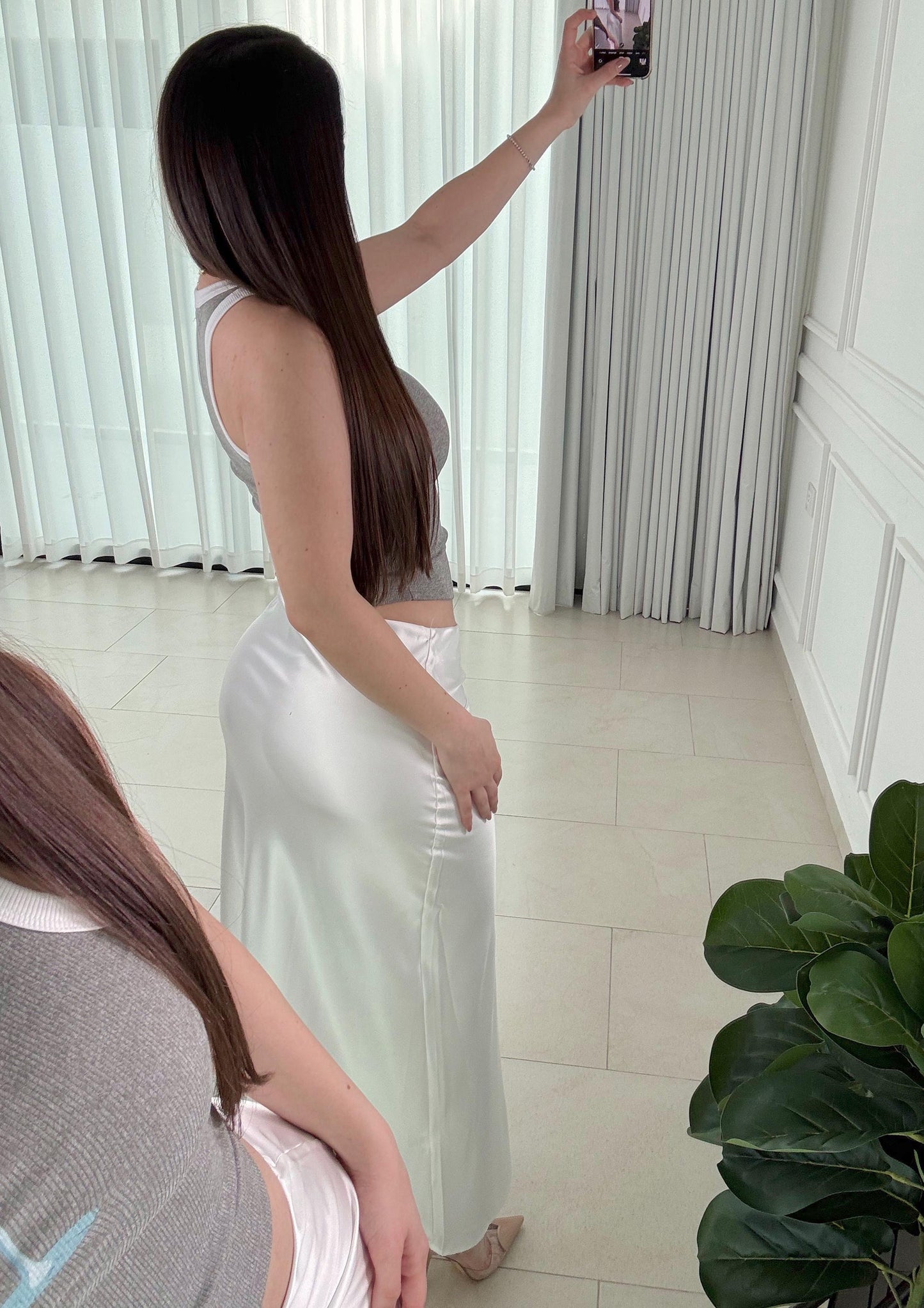 Falda Satin White