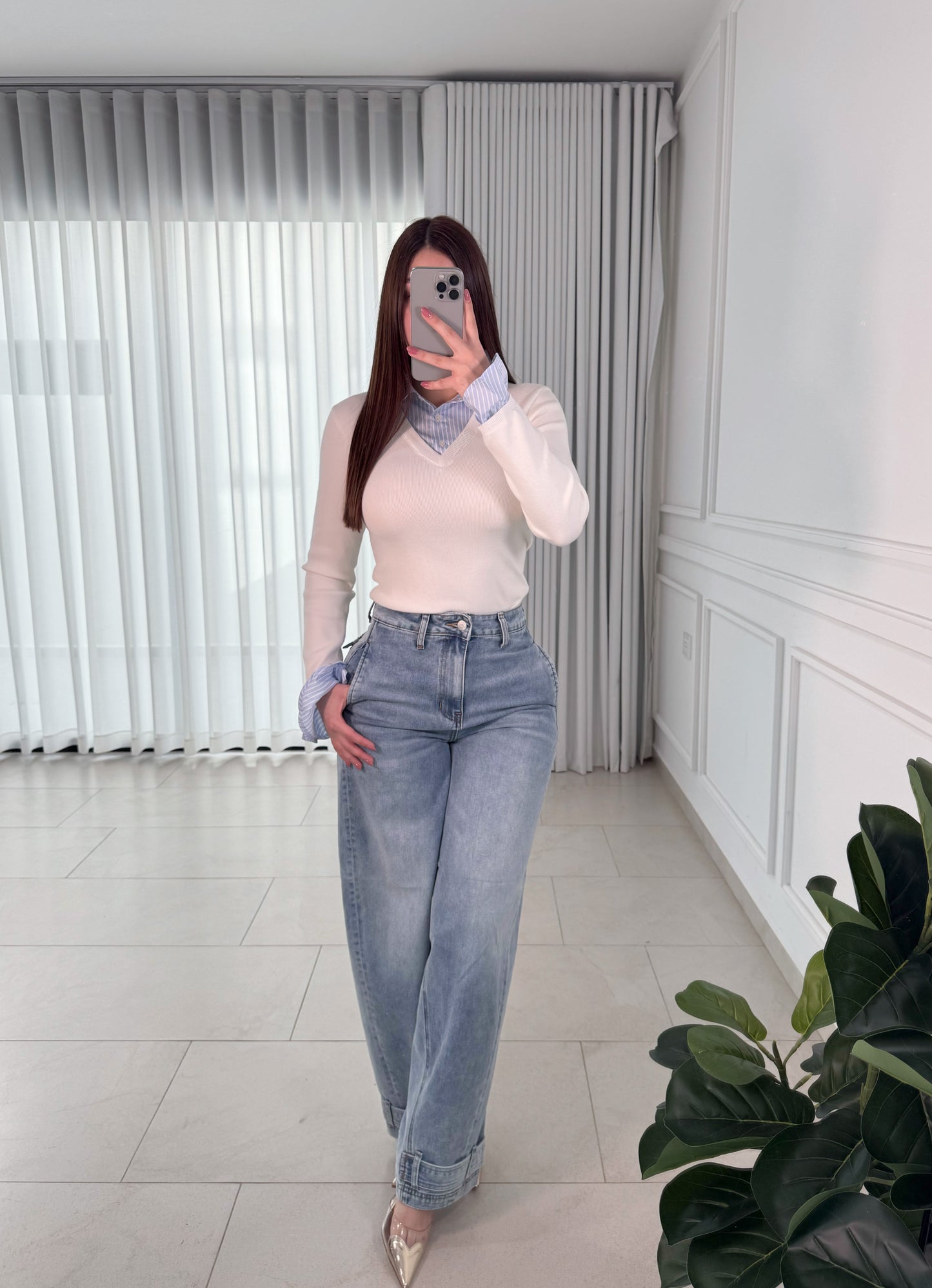 Blusa Flared Ivory