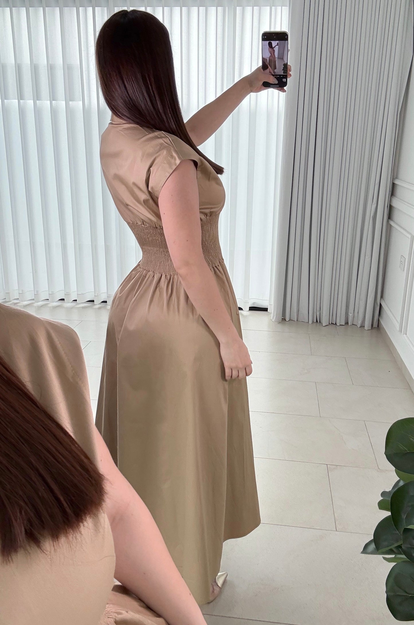 Vestido Front Zip Nude