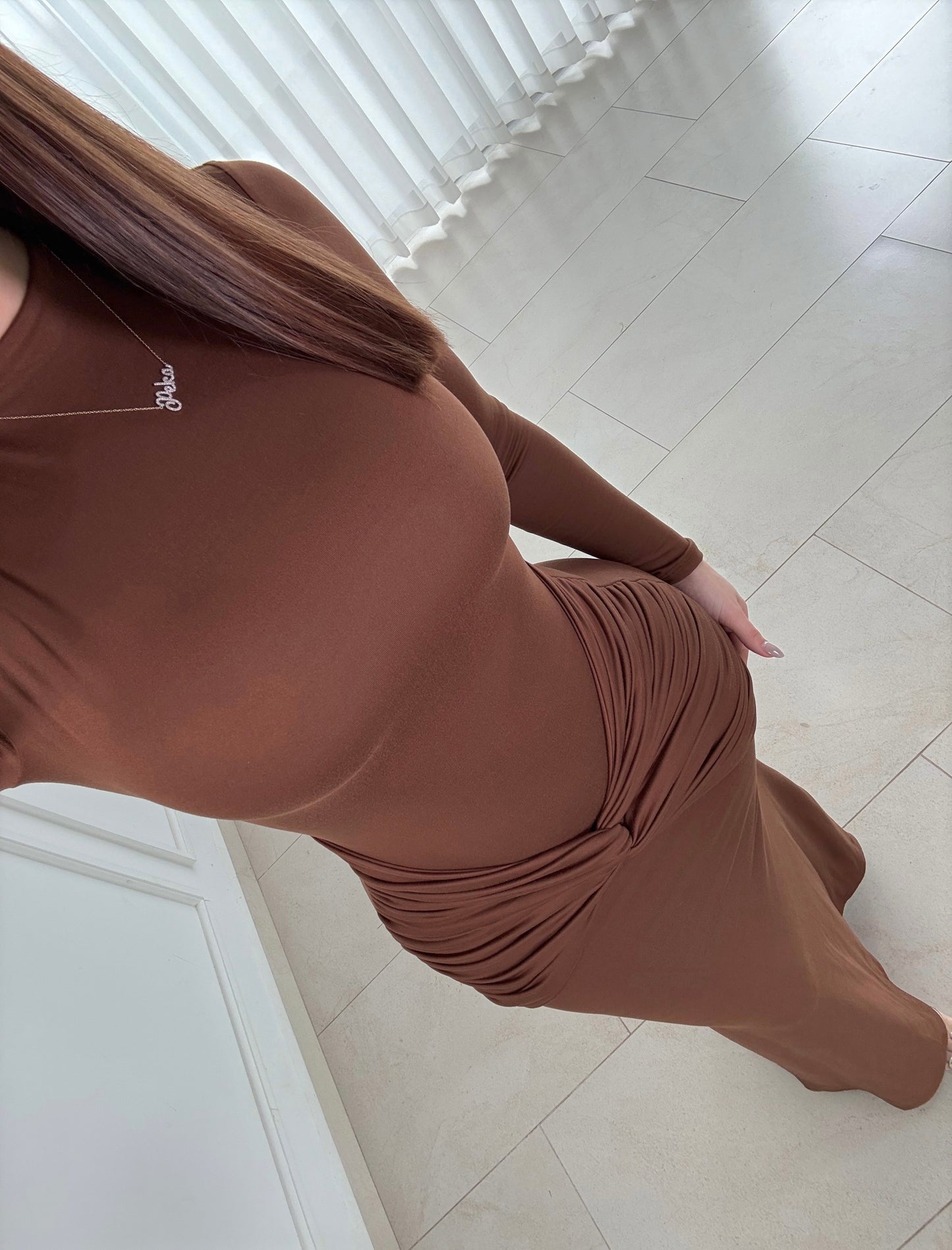 Vestido Drapped Brown
