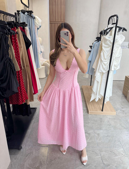 Vestido Broderie Pink