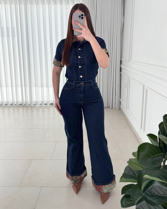 Conjunto Floral Denim