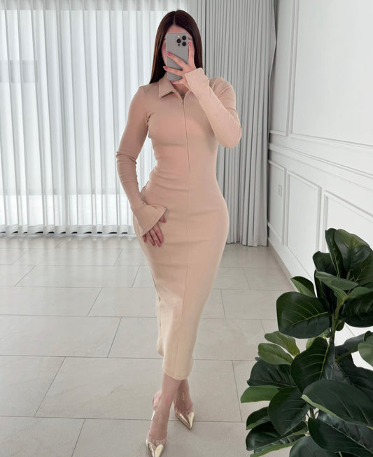 Vestido Zipper Nude