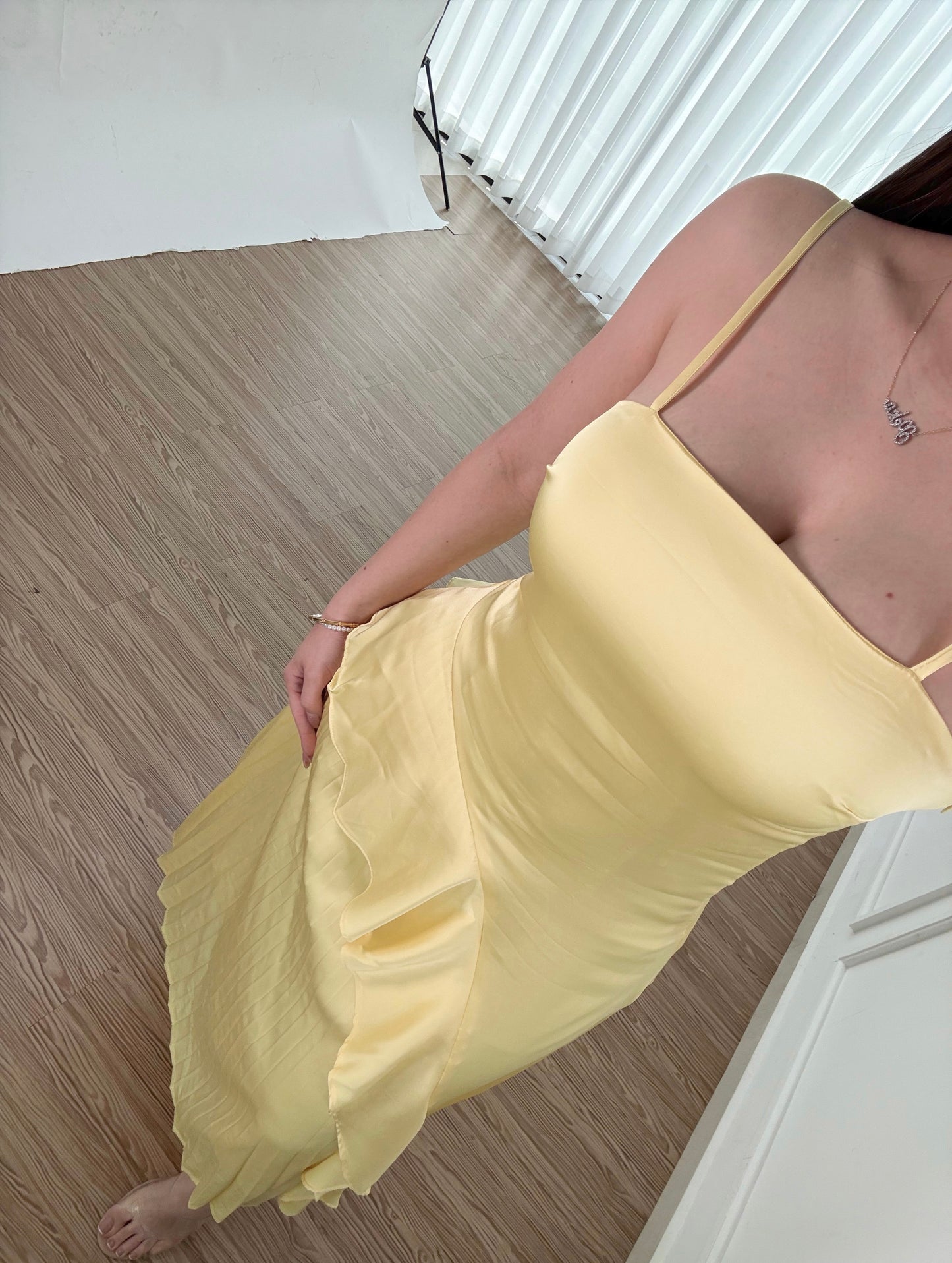 Vestido Tiered Yellow