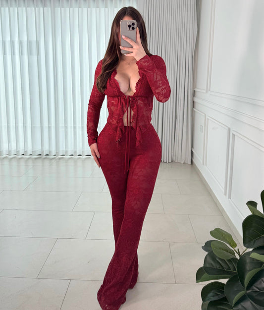 Conjunto Lace Wine