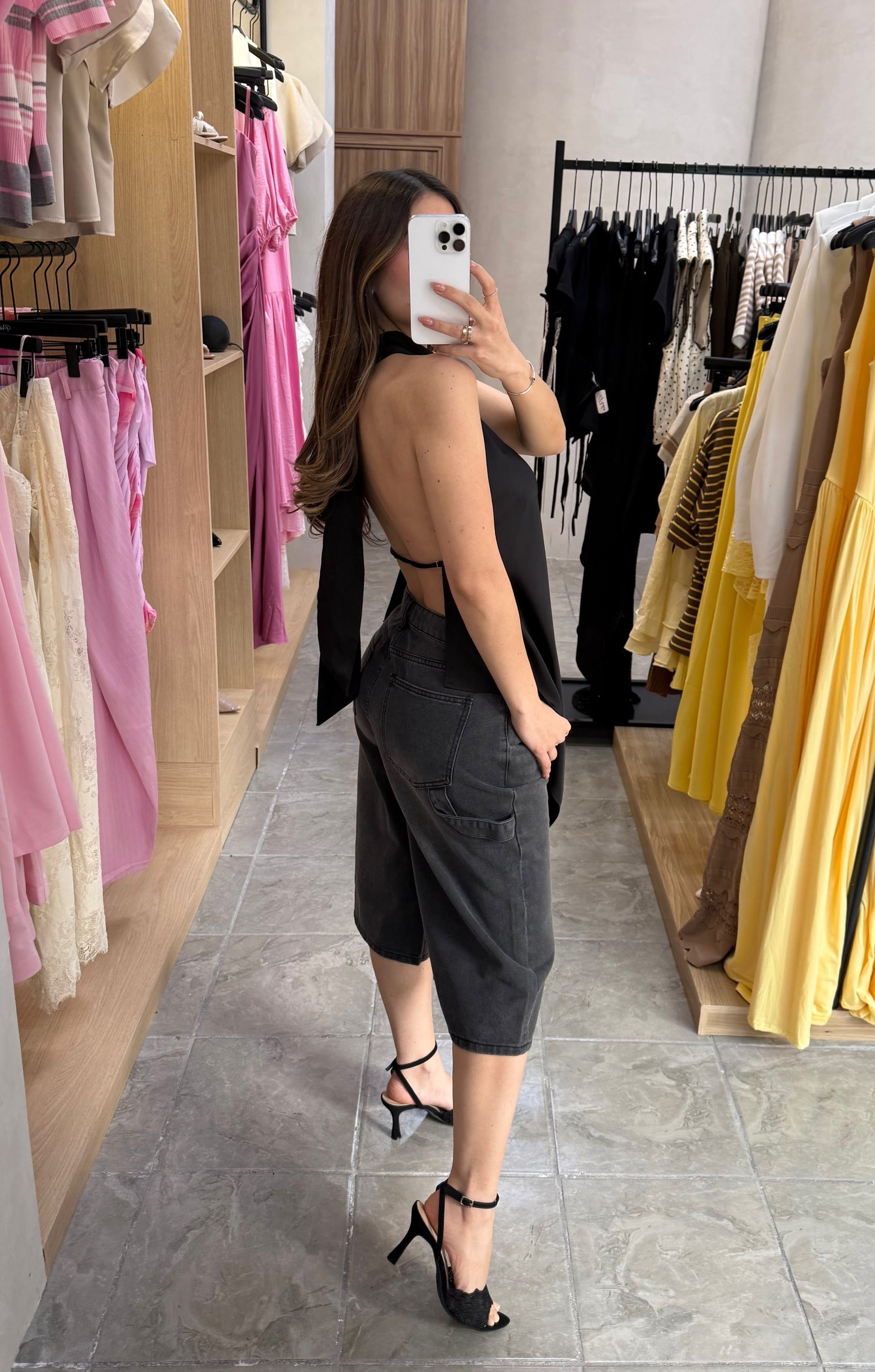 Top Backless Black