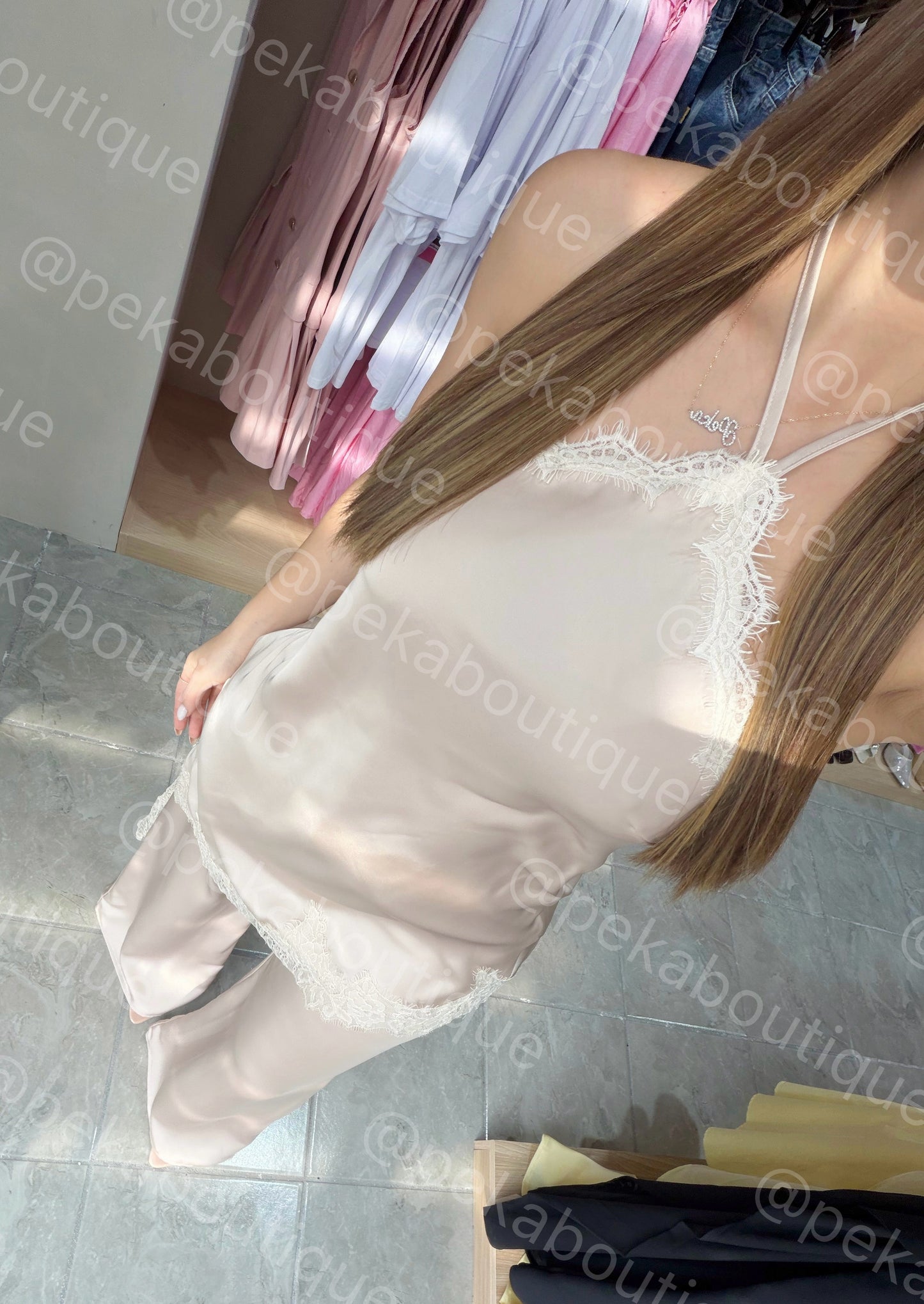 Jumpsuit Satin Cream