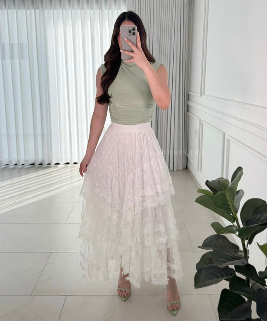 Falda Lace White