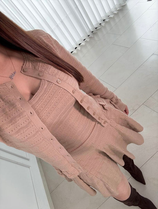 Cardigan Preppy Nude
