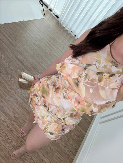 Vestido Wave Floral Peach