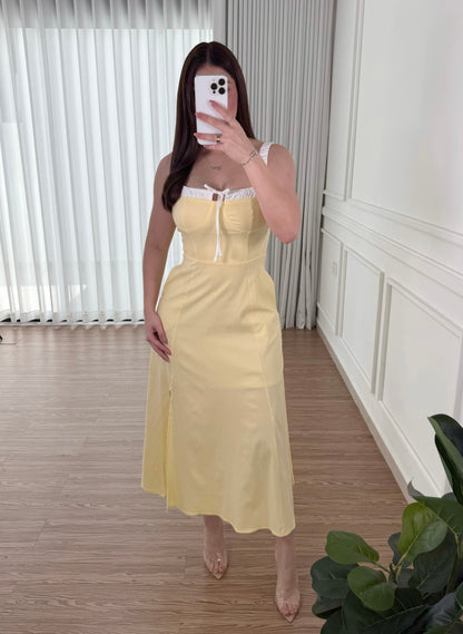 Vestido Milkmaid Yellow