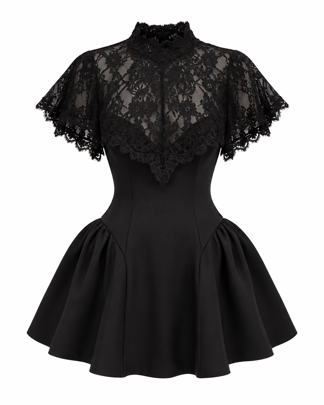 Vestido Lace Cape Black