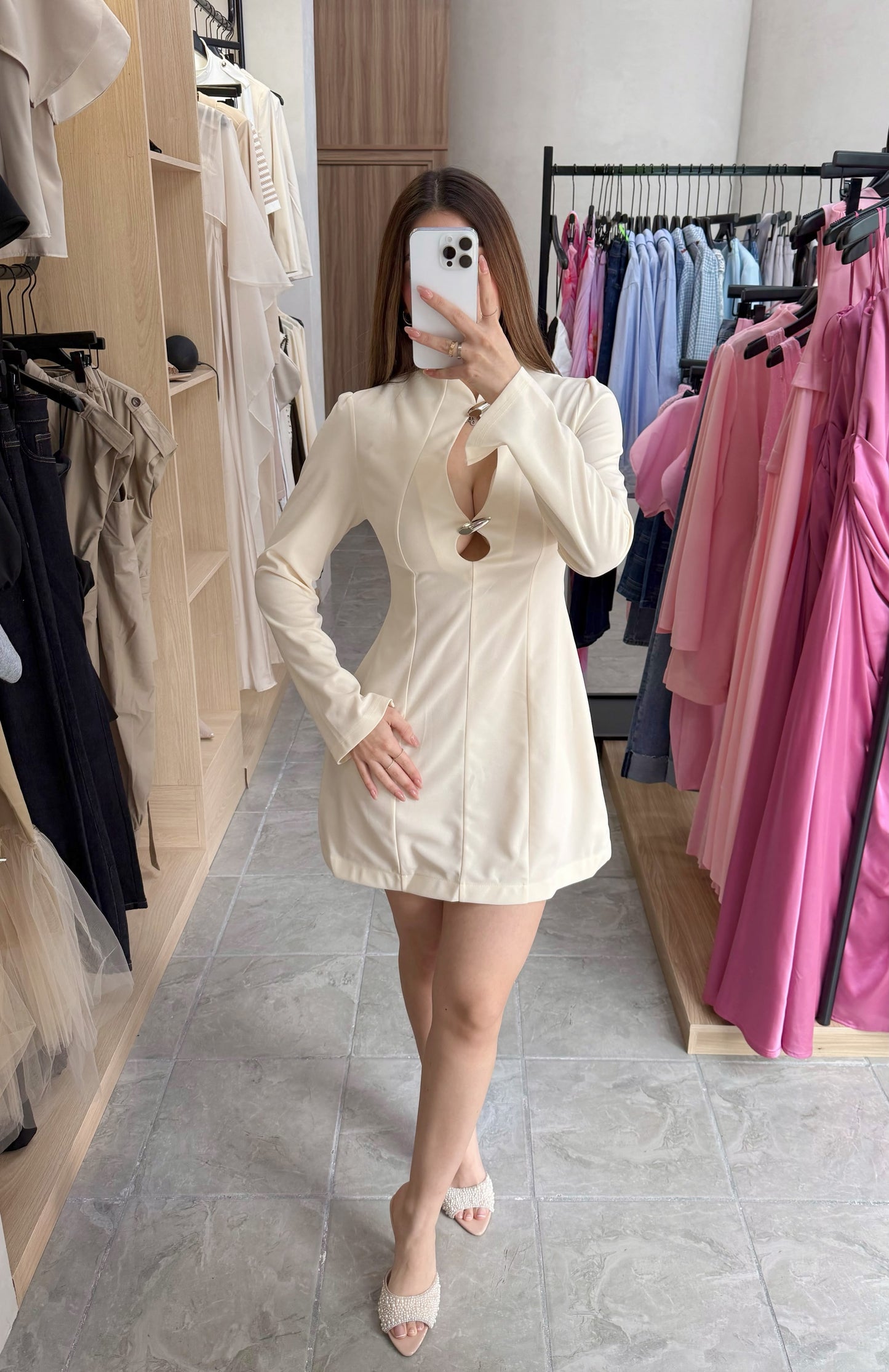 Vestido Slit Cream