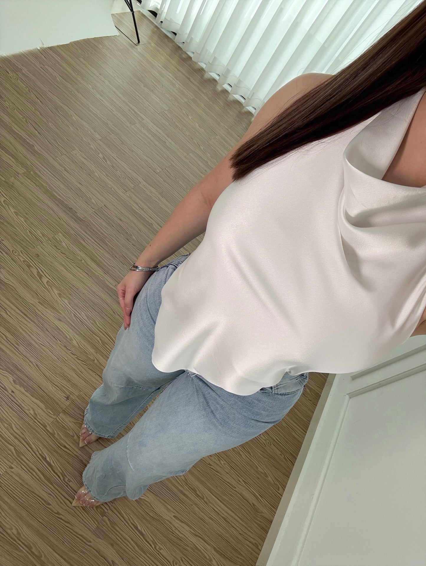 Top Satin White