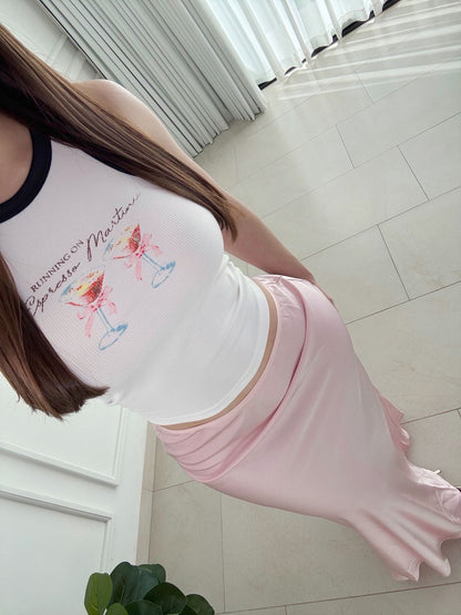 Falda Satin Pink