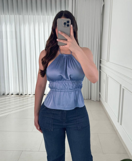 Blusa Halter Blue