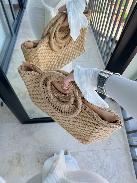 Bolsa Tote Straw Nude