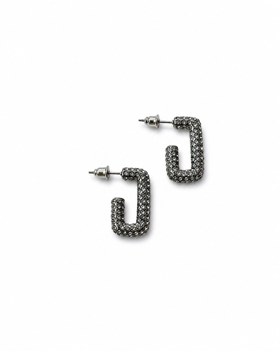Arracadas Silver Rhinestone