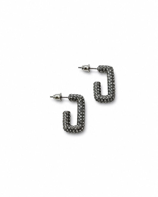 Arracadas Silver Rhinestone