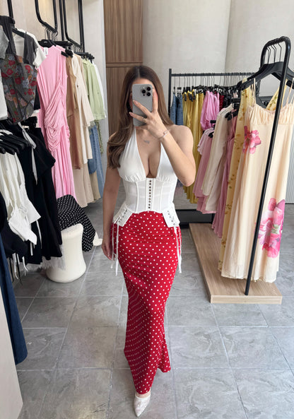 Falda Polka Red