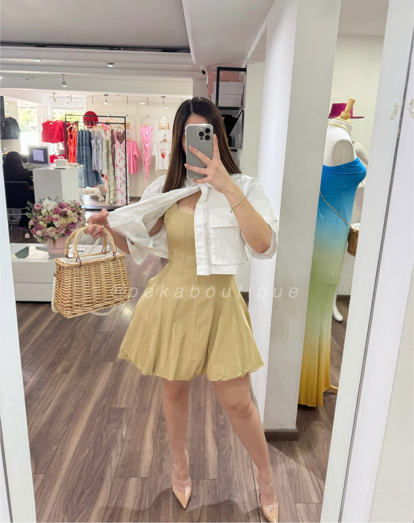 Vestido Pleated Nude