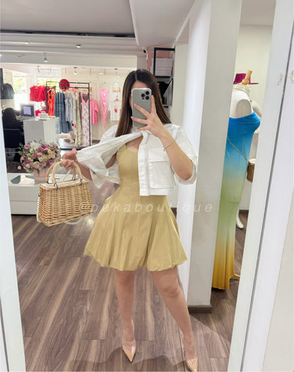 Vestido Pleated Nude
