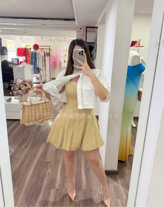Vestido Pleated Nude