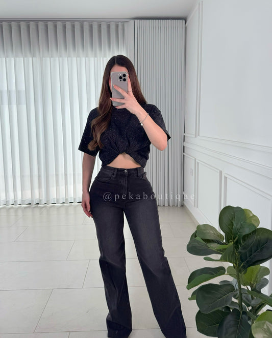 Pantalón Washed Black