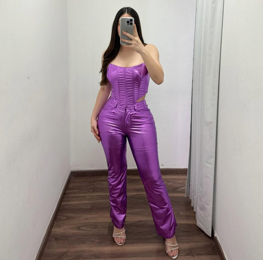 Corsette Metálico Morado