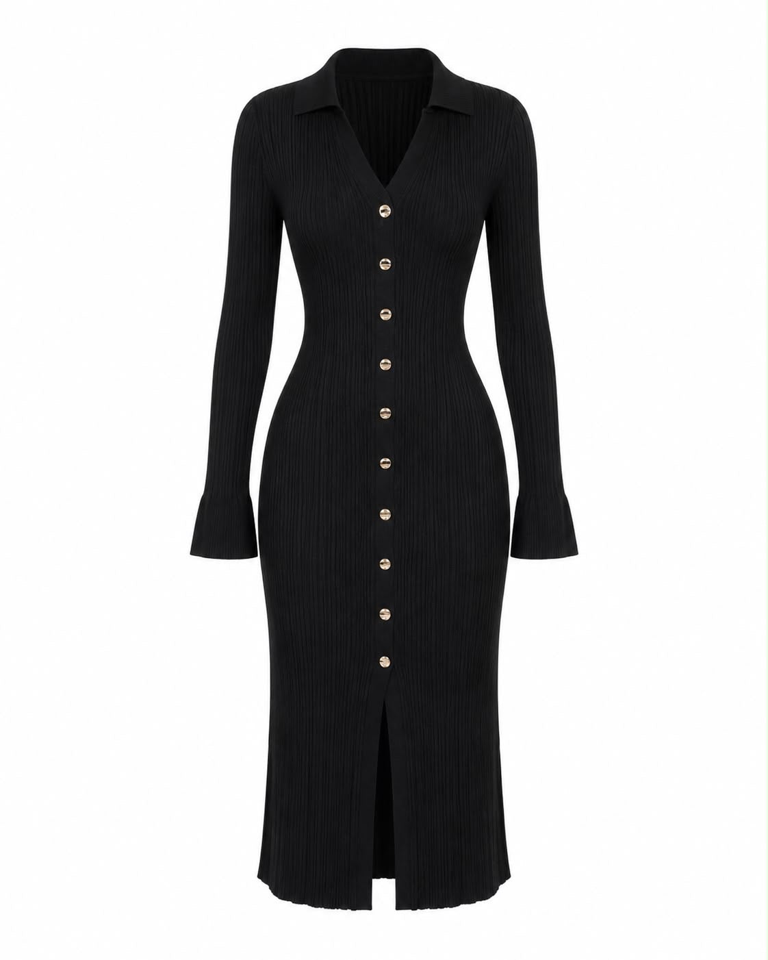 Vestido Mid Button Black