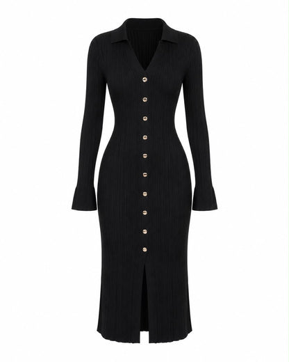 Vestido Mid Button Black