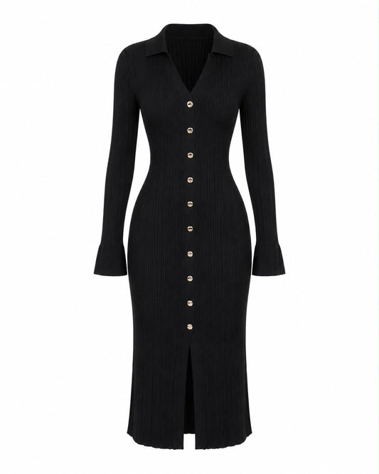 Vestido Mid Button Black
