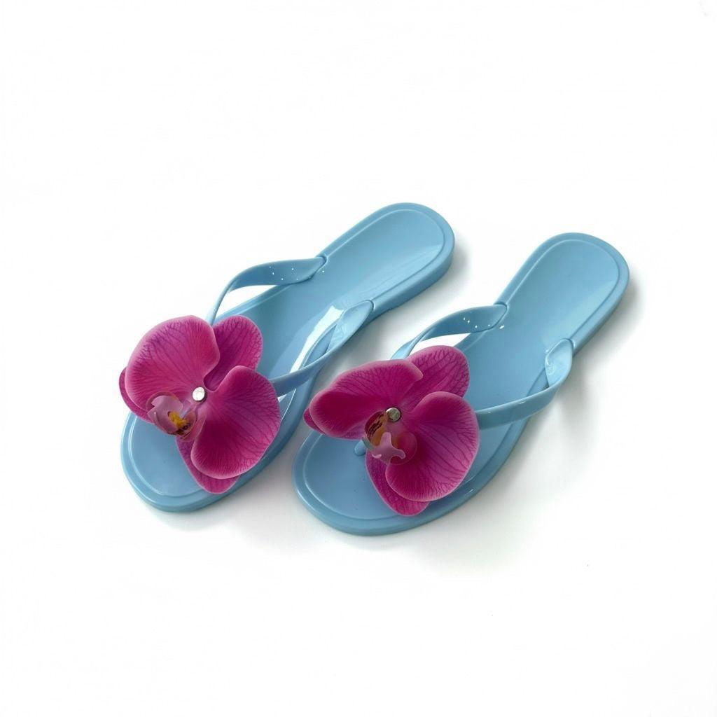 Sandalias Orquídeas Azul