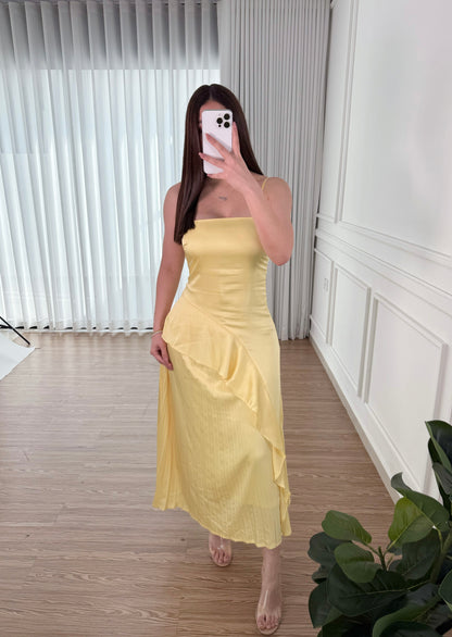 Vestido Tiered Yellow