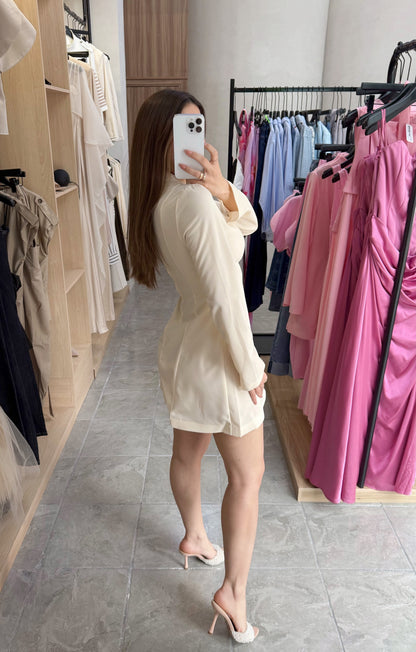 Vestido Slit Cream