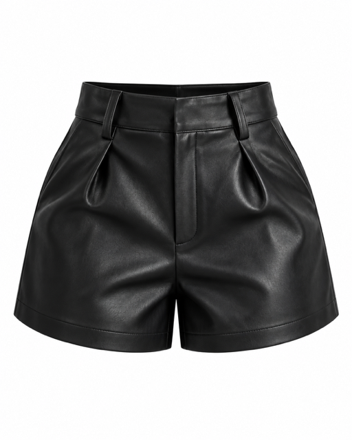 Short Leather Black